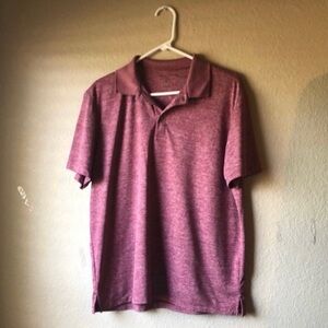 Van Heusen Shirt Men’s Red Short Sleeve Collared Polo Golf Casual Shirt Top Sz M